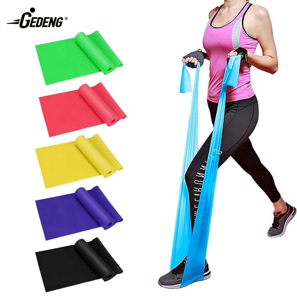 GEDENG Stretch Yoga Therabands Workout Home Gym Exercise Bands Fitness Resistance Bands Training Physical Therapy Band