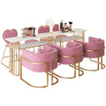 Factory Hot Sale Pink&Gray 1/2/3 Seat Nail Salon Station Manicure Table for  Nail Shop Light Luxury