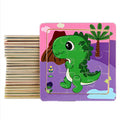 Starting Point Wooden 9-Piece Cartoon Dinosaur Animal Car Montessori Educational Learning Jigsaw Puzzles Board Games Toys for