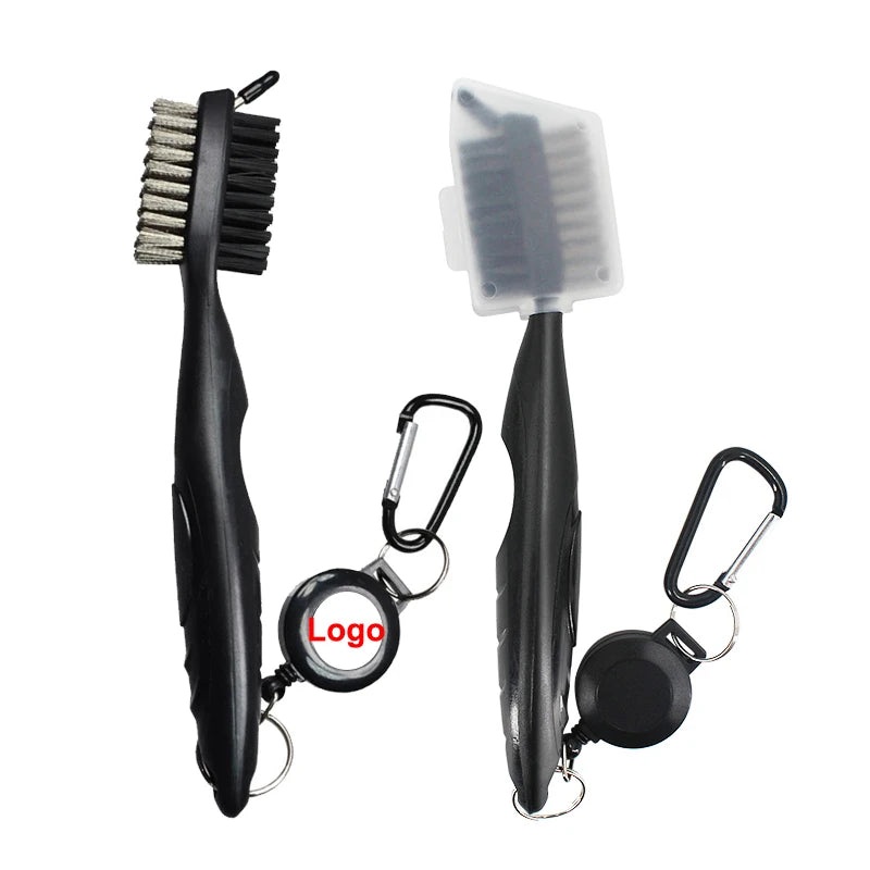 Golfer Cleaner 2-Sided Golf Club Brush Tool with Spike and Clip Efficient Product for Cleaning Golf Clubs