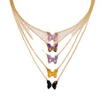 Jewelry Multi-Color Butterfly Chain Chocker Necklace Butterfly Necklace