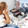 Custom Cosmetic case with Mirror Portable Large-capacity Professional Cosmetics Storage case with Tray Makeup case