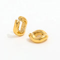 JOOLIM High End 18K Gold Plated Irregular Waved Chunky Cuff Earring Jewelry Stainless Steel Earrings Trendy Women's Earrings