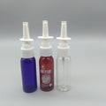 Pink Blue White 1oz 30ml PET Round Plastic Nasal Spray Bottle with Long Nozzle Dust Cap for Liquid Personal Care Packaging