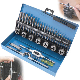 32pc M3-M12 Metric Tap and Die Set Hand Tapping Tools Screw Thread Tap Die Wrench Set