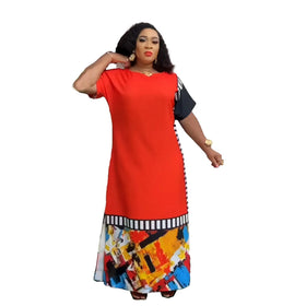 New Women Casual African Print Kitenge Designs Traditional Dress Free African Print Dresses Elasticity African Print Fabric