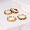 Beimai OEM Ring Retro Luxury 18K Gold-plated Stainless Steel Open Women Ring