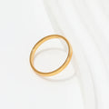 High End 18K Plain Gold Smooth Surface Stainless Steel Band Rings Trendy Simple Gold Plated Jewelry