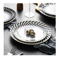Nordic Ceramic Tableware Simple and Creative Western Food Plate Stripe Western Dessert Personalized Food Plate