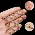 Gaby Brass Piercing Hoop Nose Rings Bulk butterfly Heart Flower Dangle Nose Ring Jewelry Wholesale Face Piercing  Jewelry