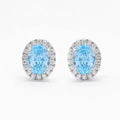 Hot Sale Luxury 925 Sterling Silver Glacier Blue Zircon Earrings Customizable Women's Jewelry Set for Weddings
