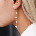 G4056 Wholesale Stainless Steel Dangle Earrings Long Tassel Pearl Drop Earrings for Elegant Women Fashion Jewelry