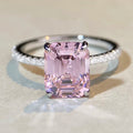 Vintage 5A Fine Fashion Jewelry Ladies Wedding Engagement Ring with Emerald Cut 925 Silver Colored Cubic Zirconia Gems for Women