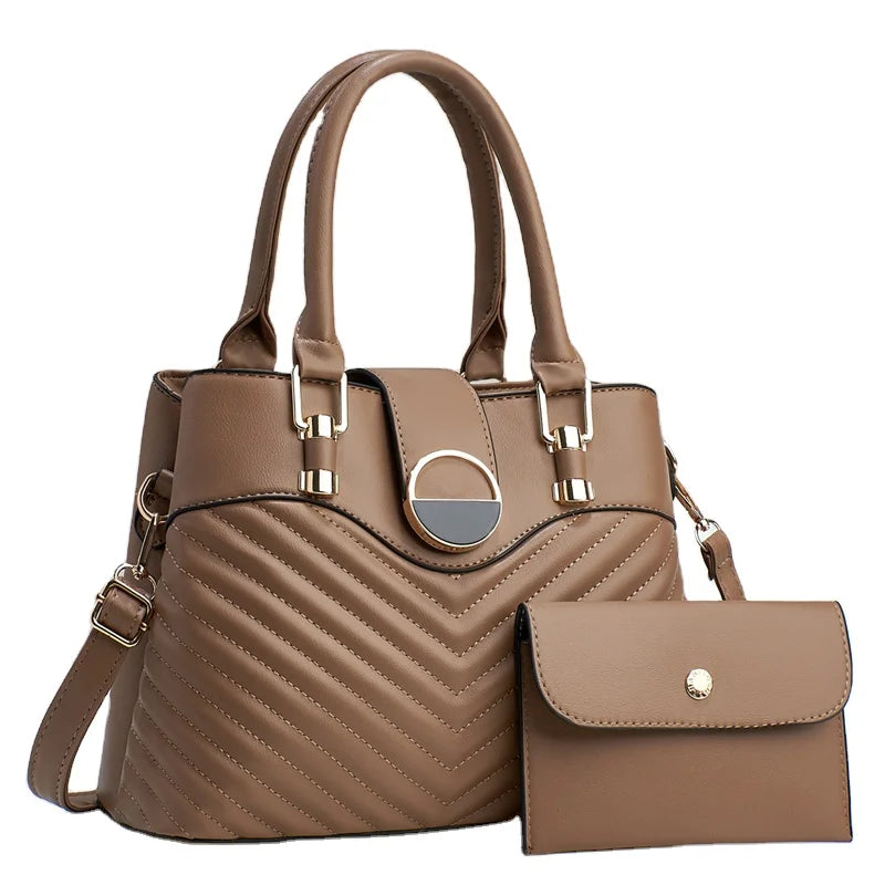 Large Capacity and Minimalist 2024 New Solid Color Versatile Two-Piece Fashionable Bags for Women