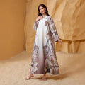 New Printed Beading Flower Long Dress With Long Sleeve Abaya Islamic Gown Kaftan Muslim Women Abaya Long Robe