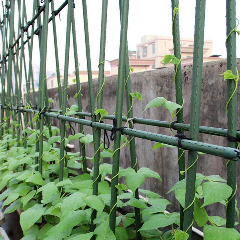 Hantechn Garden Stakes Sturdy Plant Metal Sticks Support Plastic Coated Plant Stakes Tomato Beans Trees Supports Potted Plant Support