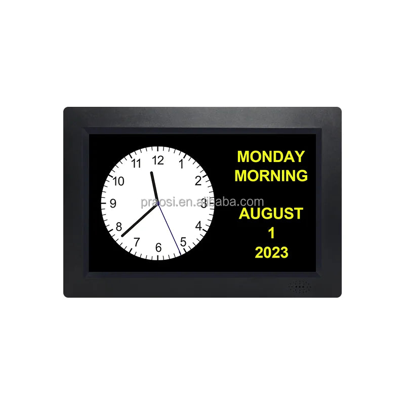 8 Inch IPS Screen Digital Analog Alarm Clock Multilingual Wall Desk Clock English Dutch Manual for Electronic Calendars