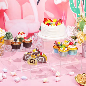 Large Acrylic Risers Display Cubes Creative Dessert Table Decoration Cold Meal Stand Tea Break Cake Snack Rack Food Buffet