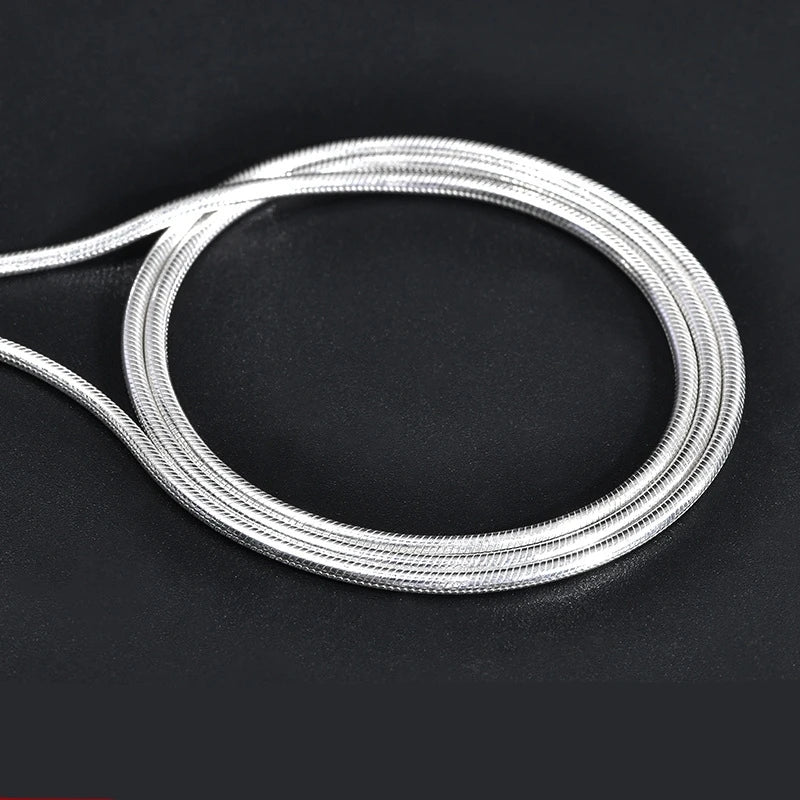 High Quality Sterling Silver Chains Bulk for Jewelry Making Women Silver Snake Chain 925