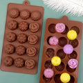15 Cavity Different Style Flower Shaped Silicone Chocolate Mold DIY Handmade Resin Candy Cookies Cake Baking Molds