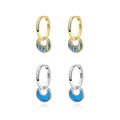YFE2743 Sterling Silver Abalone Shell Hoop Dangle Earrings Turquoise Hoop Drop Earrings Simple Geometric Jewellery Gift for Her