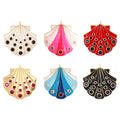 Fashion Enamel Shell Sea Animal Charm PendantReal 18K Gold Plated Zircon Necklace Bracelet Pendant  Jewelry Accessories M27