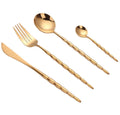 Elegant Wedding Cutlery Set Spoon Set Golden Stainless Steel Flatware Set