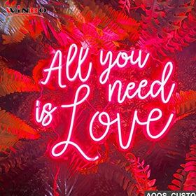 Dropshipping Free Design All You Need Is Love Custom Led Neon Light Neon Sign Custom Led Neon Sign Light Logo for Party Supplies