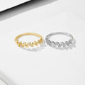 Wheat Shape Mosaic Zircon 18k Gold 925 Sterling Silver Fine Jewelry Cocktail Rings Women