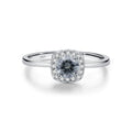 Noble Elegant Geometric Square Big Diamond Ring 925 Sterling Silver Grey VVS1 Clarity D Color Moissanite Halo Ring for Women