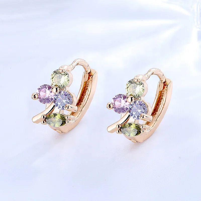 New Arrival Factory Direct Earrings Wholesale Cubic Zircon Fancy Stylish 18 K Gold Plated Huggies Small Hoop Earrings