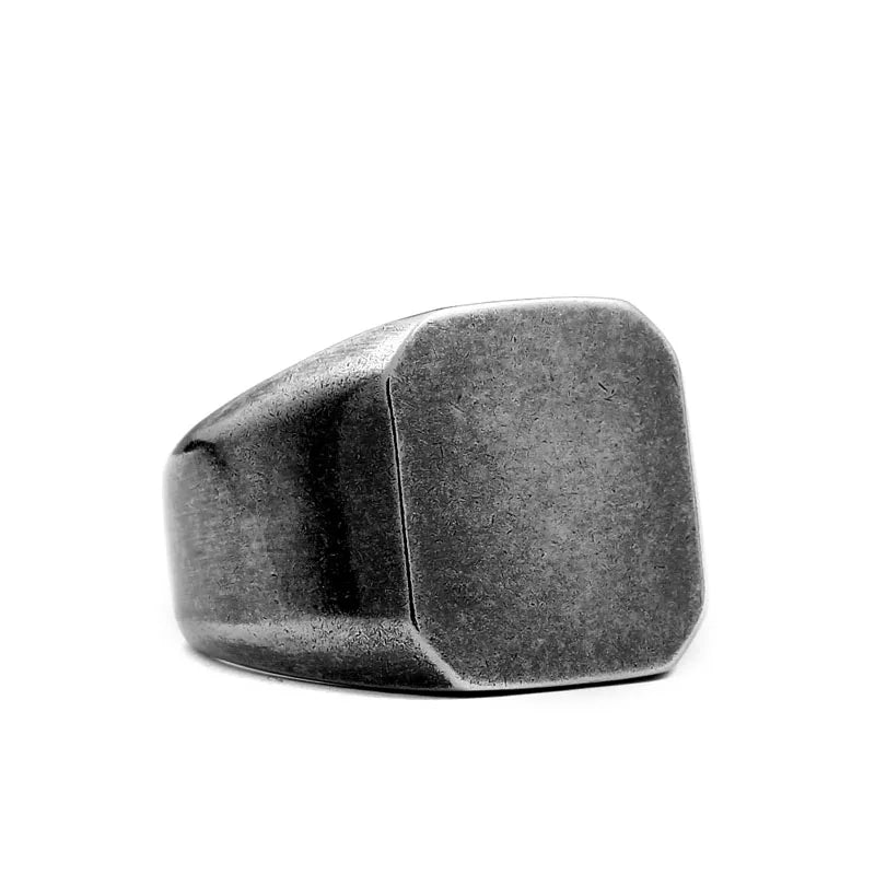 SS8-453R Hot Sale Popular Jewelry Steel Solider Simple Fashion Vintage Silver Color Men Stainless Steel Square Ring