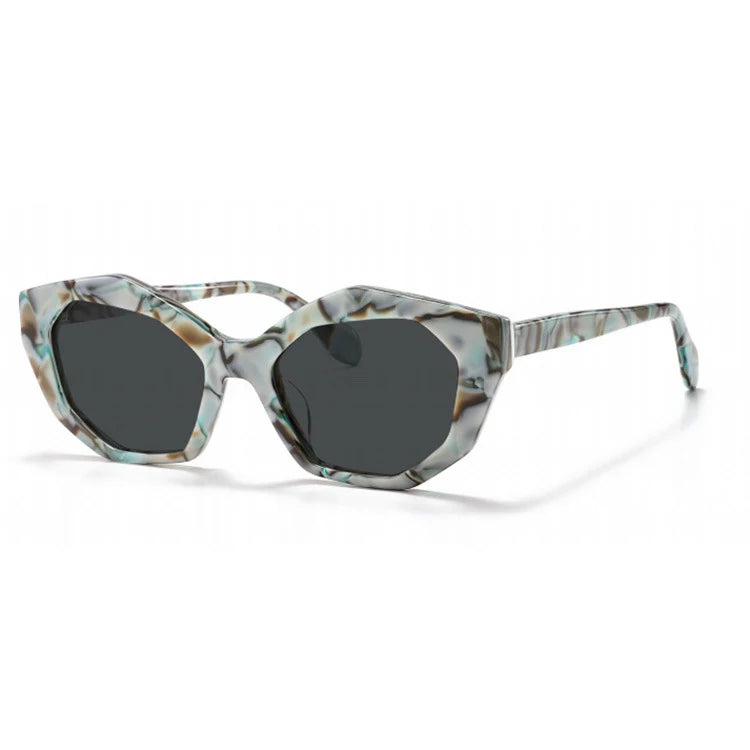 Sunglasses Unisex 2024 Flower Sunglasses Women Acetate Custom Logo Irregular Shaped Luxury Acetate Hexagon Sunglasses Men