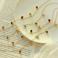 Tarnish Free Shinny Dainty Cz Teardrop Pendant Woman Diamonds Gold Plated Colorful Zircon Stone Necklace