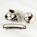 French Danish Luxury Camellia Hair Claw Female Socialite Style Advanced Flowers Acetic Acid Shark Grip Headwear