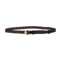 Fashion Lady Alloy Pin Buckle Women Genuine Leather Braided Waistband No Holes Skinny Woven Belt for Dress