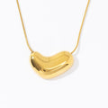 Waterproof Chunky Jewelry 18k Gold Plated Stainless Steel Heart Pendant Necklace