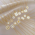 63 Colors Available Zircon Pendant Jewelry Necklace Cross Flower Pink Enamel Heart Charm Necklace