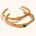 Factory Wholesale Stainless Steel 18K Gold PVD Plated Vintage Cool Geometric Unisex Fashion Bangles