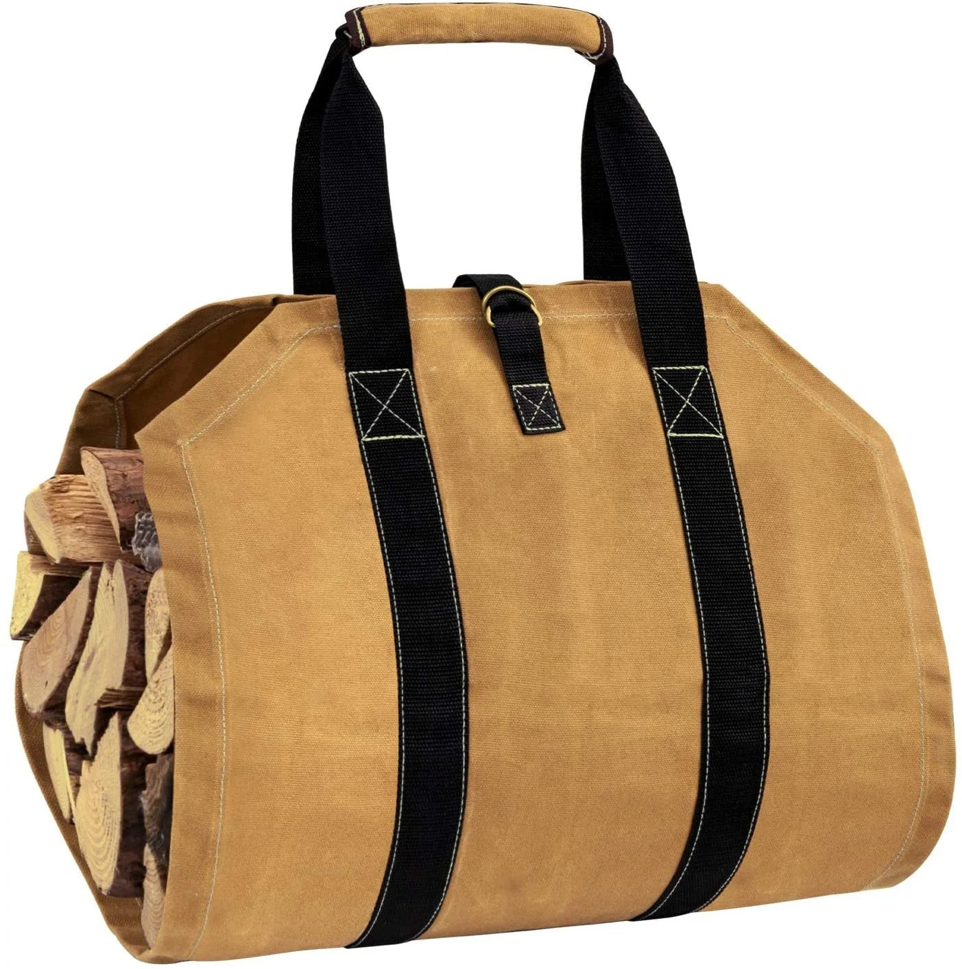 Firewood Carrier with Handles Waxed Canvas Log Carrier Tote Canvas Wood Carrier for Firewood Best for Carrying Wood