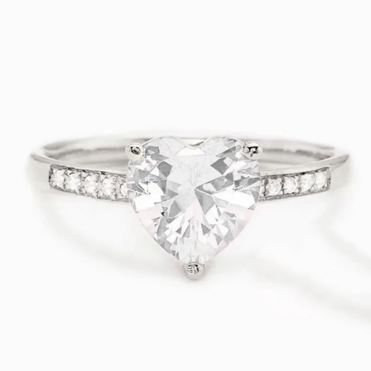 Huitan S925 Simple Style White/Pink Crystal Zircon Finger Rings for Women Engagement Rose Gold Plated 925 Sterling Silver Ring