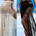 NEW STOCK 3Colors Fringes Details Sexi Lady Cotton Beach Crochet Skirt Swimwear Dress Cover Ups