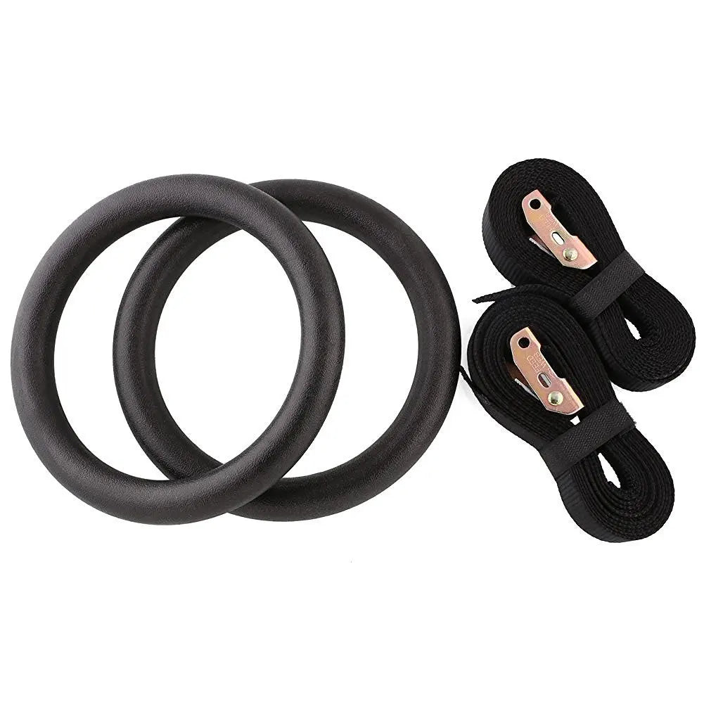 ABS Plastic Gymnastic Rings with Adjustable Numbered Straps Suspension Trainers