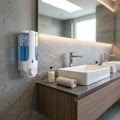 ABS Plastic Liquid Soap Dispenser Wall Mounted Manual Press Pump Container for Hotel Bathroom & Washroom Vanity