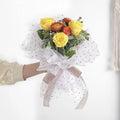 Flower Gift Wrapping Paper Non Woven Rolls Embossed Fabric Waterproof Fusible Lightweight
