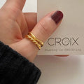 VIANRLA New Arrival Gold Twist Thumb Ring 925 Sterling Silver Trendy Simple Style 925 Silver Rings Jewelry