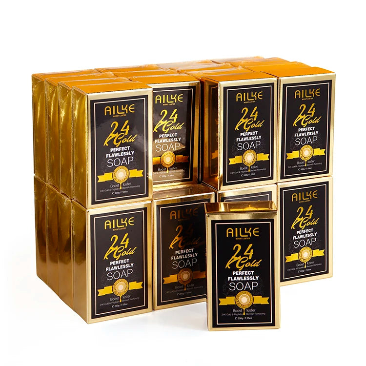 Wholesale Anti-Aging Shea Butter And Vitamin E 24K Gold Lightening Natural Handmade Skin Whitening African Black Bar Soap