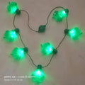 Crazy Happy LED Light-Up Plastic Necklace for St. Patrick's Day Festival Flashing Jewelry Party Favor