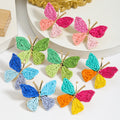 Summer Vacation Bohemian Colorful Raffia Dangle Earrings Fresh Handmade Knitted Flamingo Butterfly Fish Love Earrings
