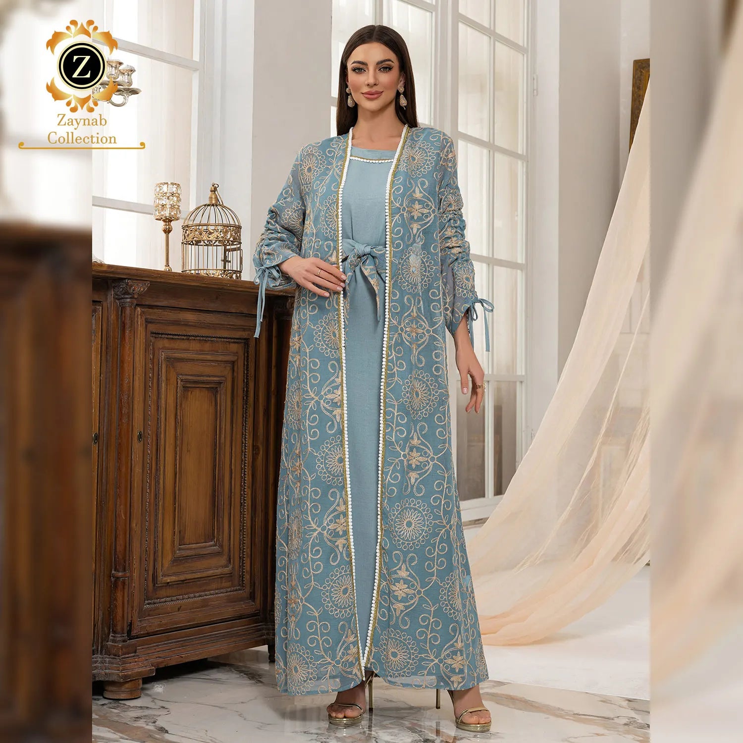 Zaynab Abaya Party Jalabiya Ramadan Women Dubai Islamic Clothing Designs Abaya Women Muslim Dress Jalabiya Abaya
